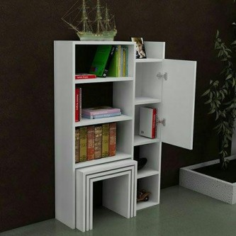 کتابخانه دکوری همراه با عسلی