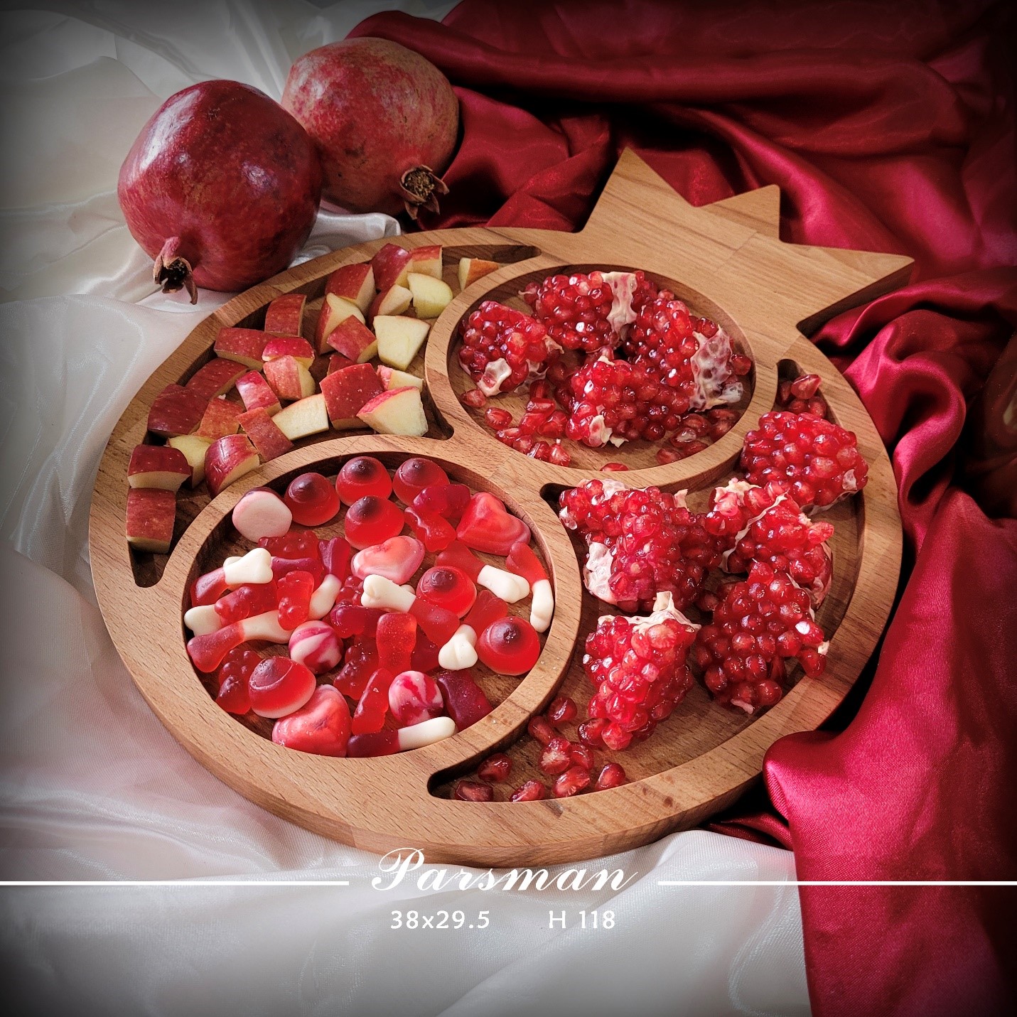 عکس ظرف چوبی طرح یلدا